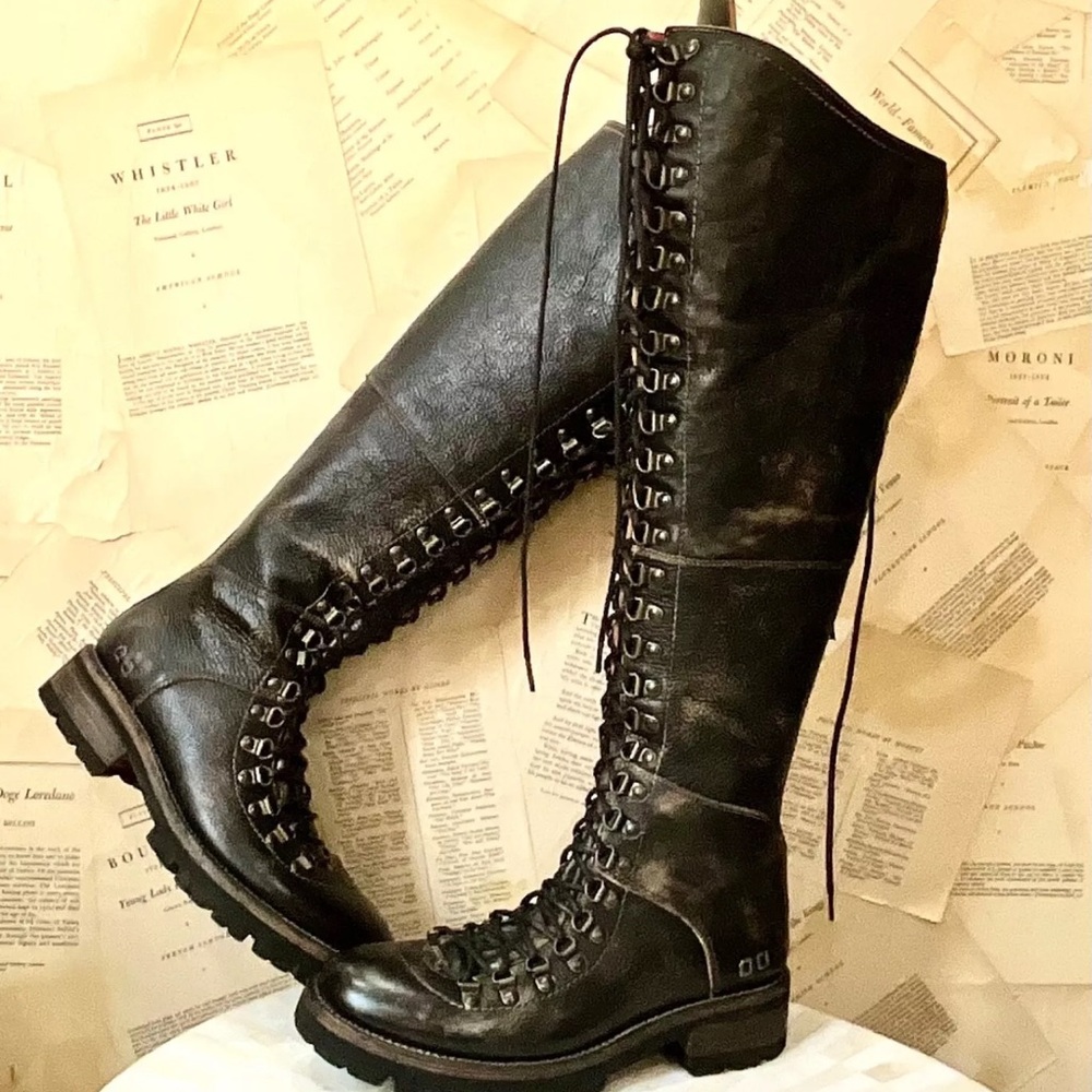 Free People Bed Stu Victory Tall Lace Up Boot Distressed Black Handwash
rugged - Picture 4 of 12